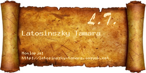 Latosinszky Tamara névjegykártya
